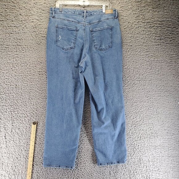 Scoop Jeans Womens 14 Blue Retro Trouser Patch Pockets Cotton Blend - Picture 12 of 14